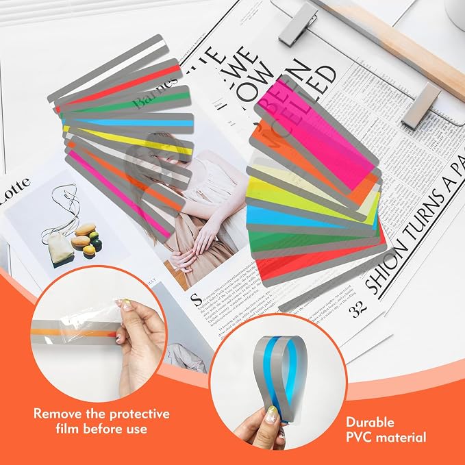 16 Pieces Guided Reading Strips with 2 Sizes, Colored Overlay Dyslexia Tools for Kids and Teacher Supplies, Highlight Bookmark Line Readers for Students and Teacher Must Have