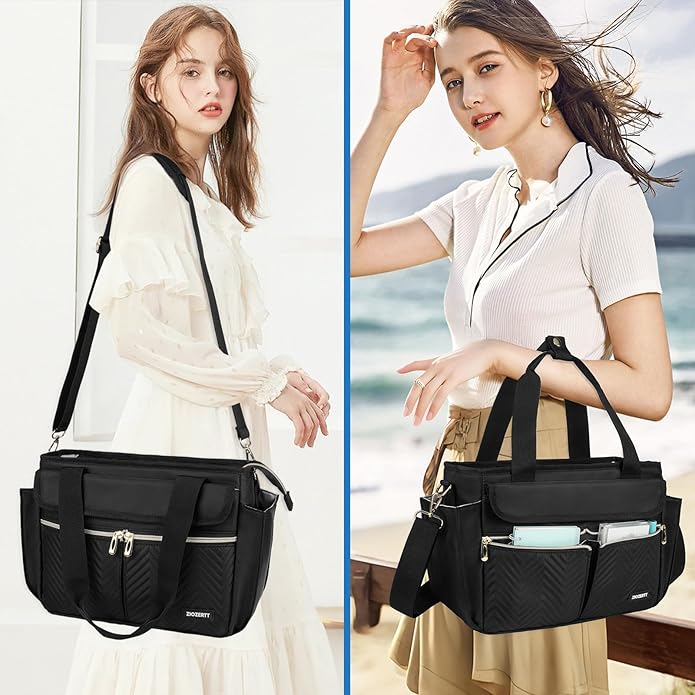 Bible Cover Case for Women,Bible Tote Bag with Shoulder Strap,Church Bag with Multiple Pockets for Bible Study Accessories