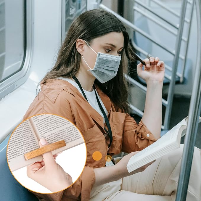 2Pcs Book Page Holder Thumb Book Page Holder for Reading with One Hand Book Thumb Page Holder Reading Accessories for Book Lovers Thumb Bookmark (Yellow)
