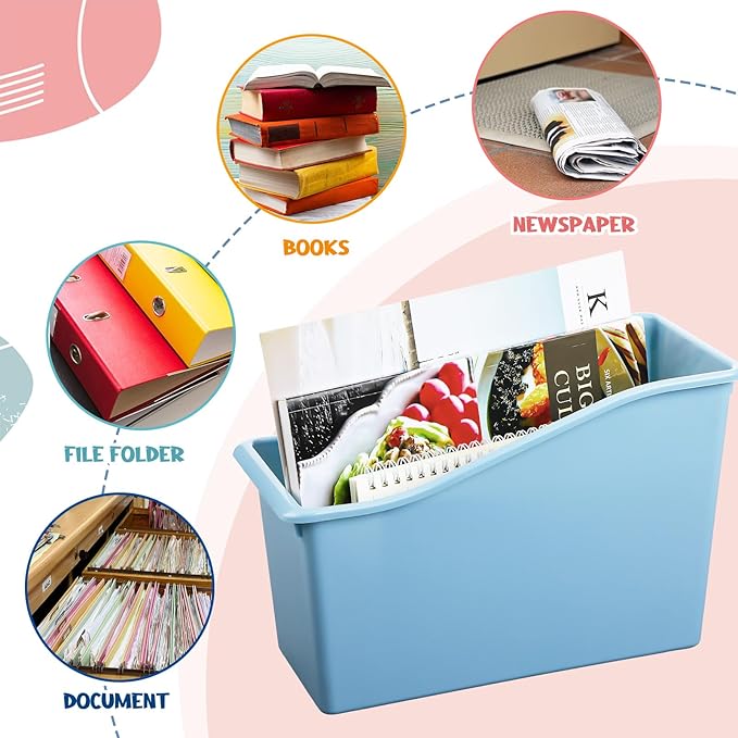 Jinei 24 Pack Boho Neutral Book Bins for Classroom Decor Bulk Plastic Bins with Name Labels Assorted Color Organization Book Bin Baskets Teacher Storage Boxes for Classroom Office