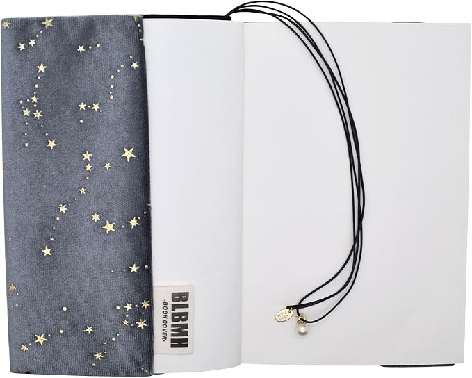 BLBMH 10x7 Book Cover | Handmade Non-Stretch Fabric Bible Cover with Bookmark | Washable Large Hardcover Paperback Protector | Privacy Reading Gift for Women - Velvet Grey