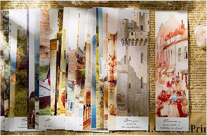 Vintage Retro Style Bookmarks, 30PCS (Art Museum)