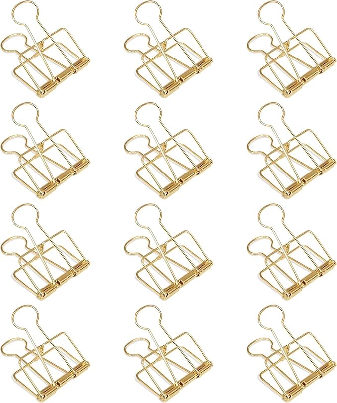 4Pcs 51mm Gold Hollow Out Long Tail Wire Binder Clips Paper Binder Clip Large, Small in Size and Light in Weight, Office Products Tape, Adhesives and Fasteners, Binder and Paper Clips