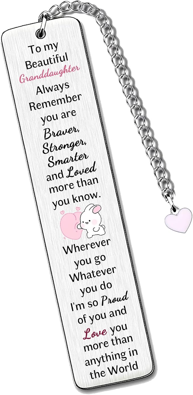 Granddaughter Bookmarks Graduation Gift Inspirational Go to University Encourage Keepsake Birthday Gift Christmas Woman Teens Long Distance Accompany Back to School Present Appreciate Book Accessory