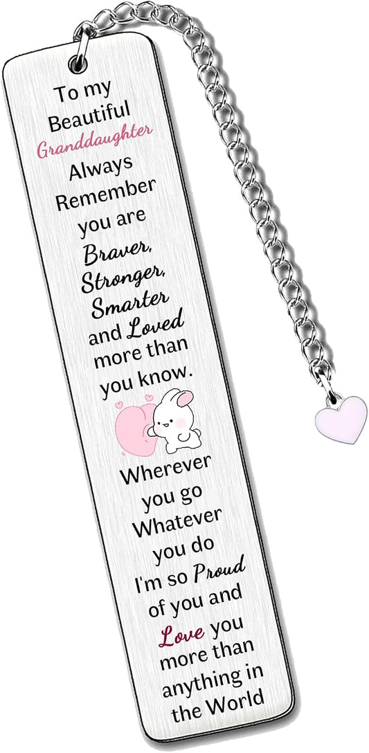 Granddaughter Bookmarks Graduation Gift Inspirational Go to University Encourage Keepsake Birthday Gift Christmas Woman Teens Long Distance Accompany Back to School Present Appreciate Book Accessory