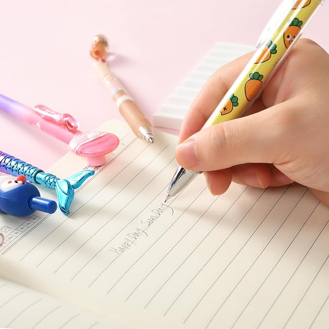 12PCS Cute Kawaii Mechanical Pencils Set with Lead Refills and Erasers, 0.5mm & 0.7mm Point, Bulk Mechanical Pencils for Kids Girls