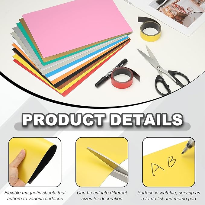 PATIKIL Dry Erase Board, A4 4 Pack Magnets Whiteboard Fridge Calendar to Do List Magnetic Board Office Supplies for Home Kitchen Refrigerator Desk Wall, Yellow