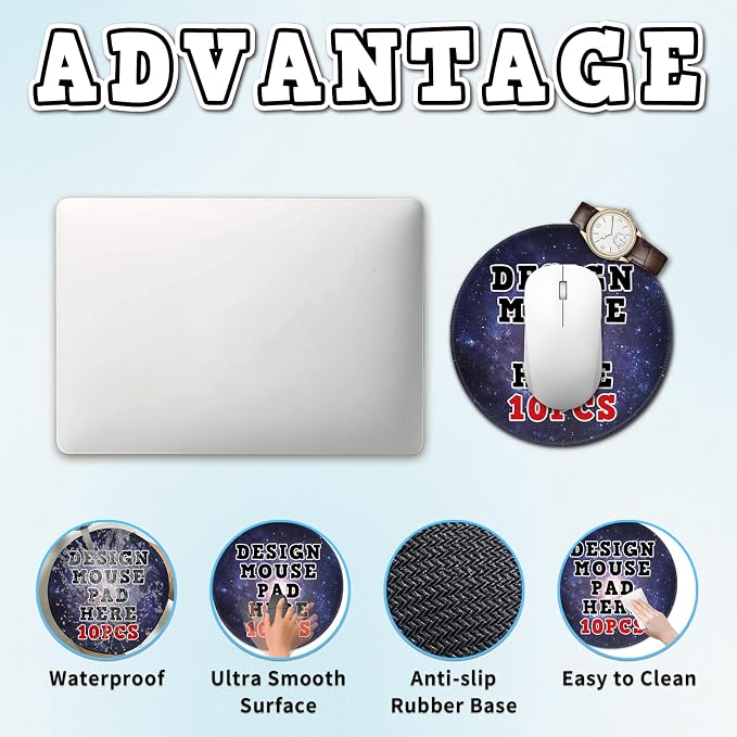 Customized Desk Mouse Pad, 8 * 8in Custom Deskpad 10 PCS, Computer Accessories for Desk, Gaming Mousepad, Office Accessories for Men, Computer Pads, Desks Organizer, Photo Mouse Pad