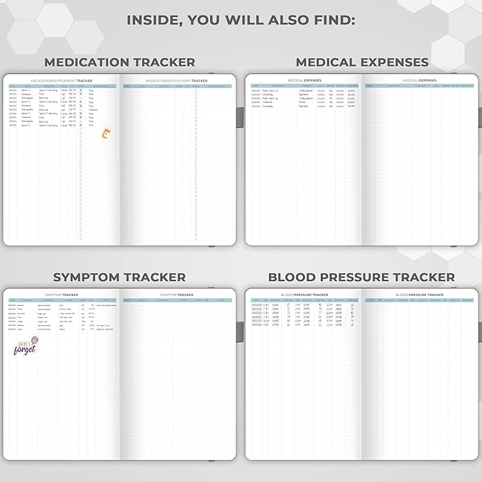 Clever Fox Large Medical Planner 12-Month – Medical Notebook, Health Diary, Wellness Journal & Logbook to Track Health – Self-Care Medical Journal – 12 Months, Undated, 7″ x 10.5″ (Gray)
