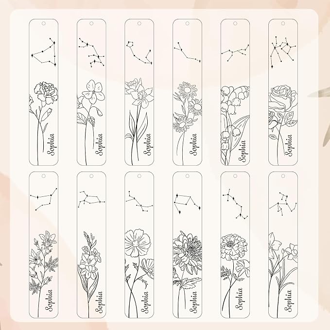 Personalized Bookmarks for Women Book Lover Birth Flower Birthday Customized Gifts for Reading Her Daughter Friends (Stainless Steel #4)