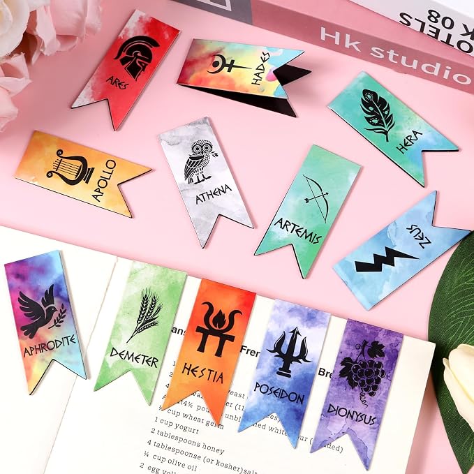 Wxiben Greek Mythology Magnetic Bookmark - 28 Pcs Olympians Gods Bookmarks for Book Lover Ancient Greek Book Marks Page Magnets Marker Clip for Students Teacher Office Reading Bookish Favor