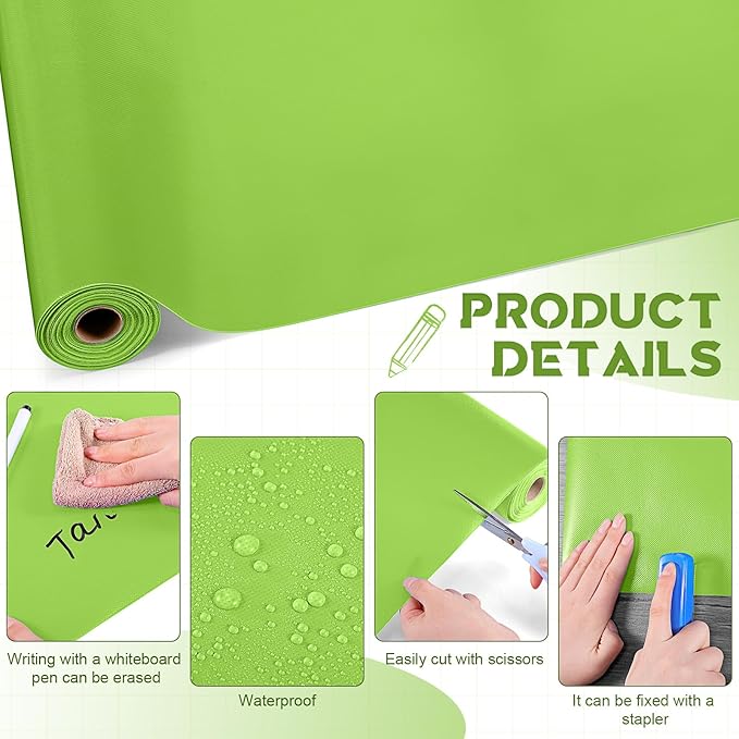 Hahafelt 16 in x 40 Ft Fabric Bulletin Board Roll Classroom Non Woven Fabric Background Decorations Waterproof Wrinkle Resistant Bulletin Board for Back to School Wall Decor(Fruit Green,Pure)