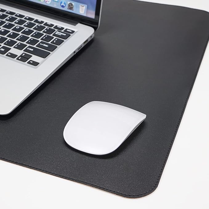 AFIING Large Desk Mat, 47" x 17", Black | Dual-Sided Natural Cork & PU Leather, Non-Slip, Waterproof, For Office, Home & Gaming