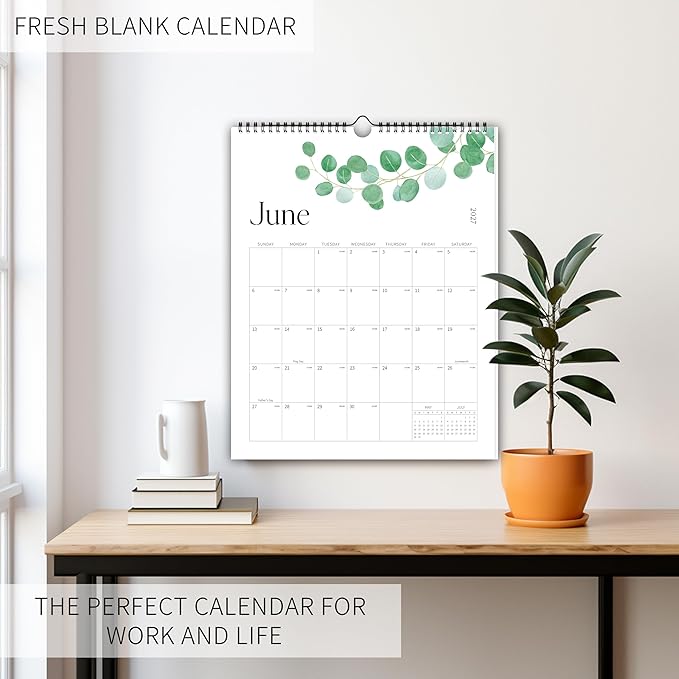 Aesthetic 2026-2027 Wall Calendar - 18 Monthly Calendar from January 2026 to June 2027, 14.5" x 10.5", Modern Vertical Wall Hanging Calendar for Organizing & Planning, Leaves