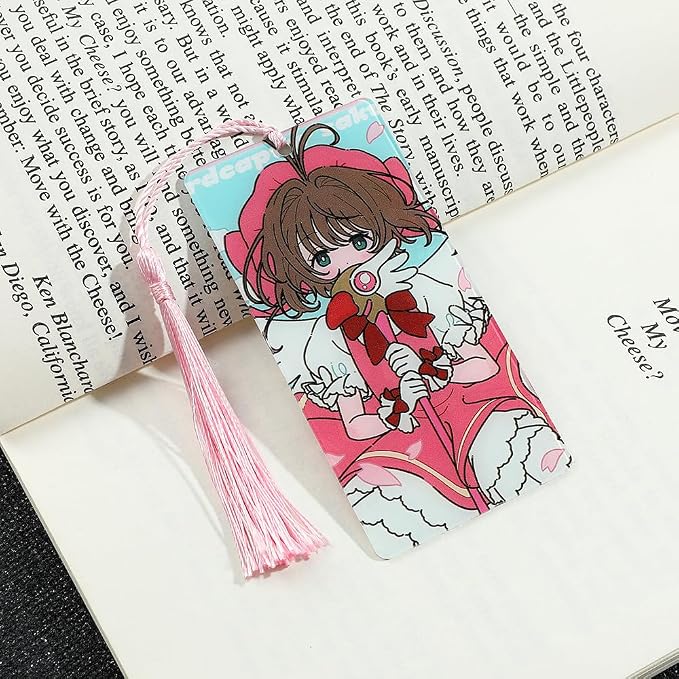 Anime Magic Cards Captor Sakura Bookmarks Set - Sweet Cartoon Cute Book Marks for Reading Women Men Anime Fans, Book Accessories Collection Decor Hangings Gifts (Acrylic Style 9)