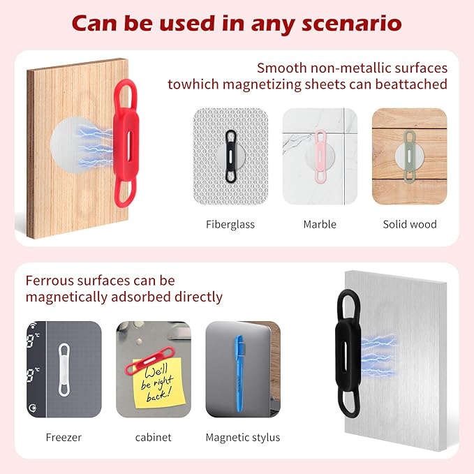 24 Pack Magnetic Pen Holder for Refrigerator- Silicone Magnetic Pencil magnetic pen holder -Suitable for Refrigerator,Whiteboard, Metal Shelf,Music StandDesk Accessories & Teacher Supplies（black)