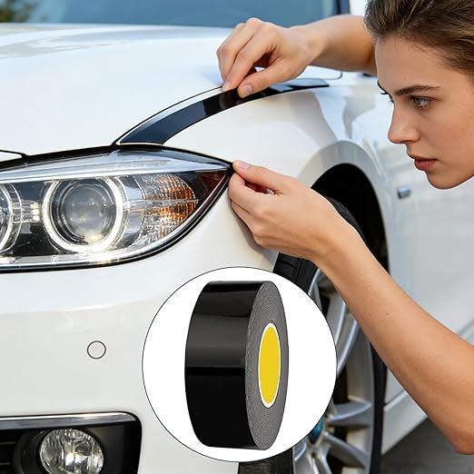 Automotive Double-Sided Tape | 0.8mm Thick, Length, 10/20/30mm Width | High Temperature Resistant Strong Adhesive | for Car Trim Emblem Spoiler, Removable Gray Tape