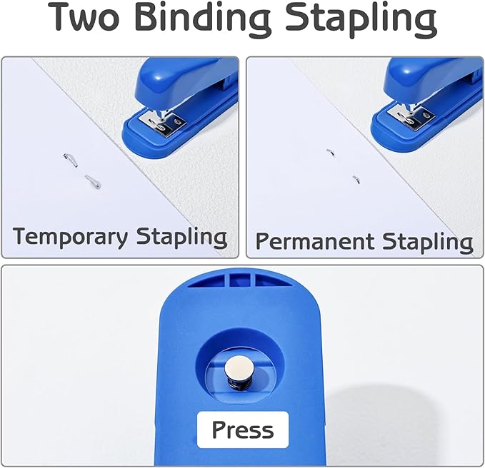 M&G Desktop Staplers, Desk Stapler with 2000 Staples, 25 Sheets Capacity, Metal Office Staplers for School Office Home, No Jam, Non-Slip (Blue)