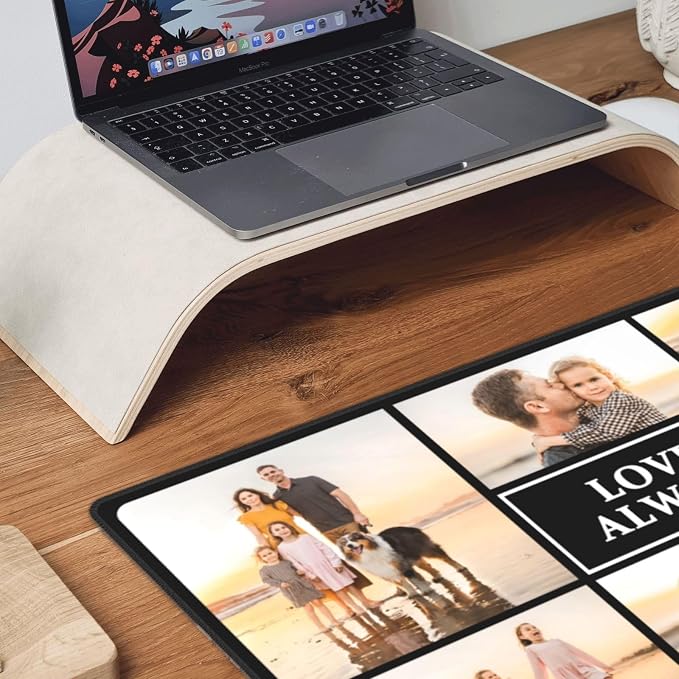 Custom Desk Mat, Customized Large Mouse Pad with 6 Photos, Desk Pad for Keyboard Mouse, 16 * 29.5in Gaming Pad, Love Always, Desk Accessories for Men, Computer Desk Mat, Birthday Gift for bf