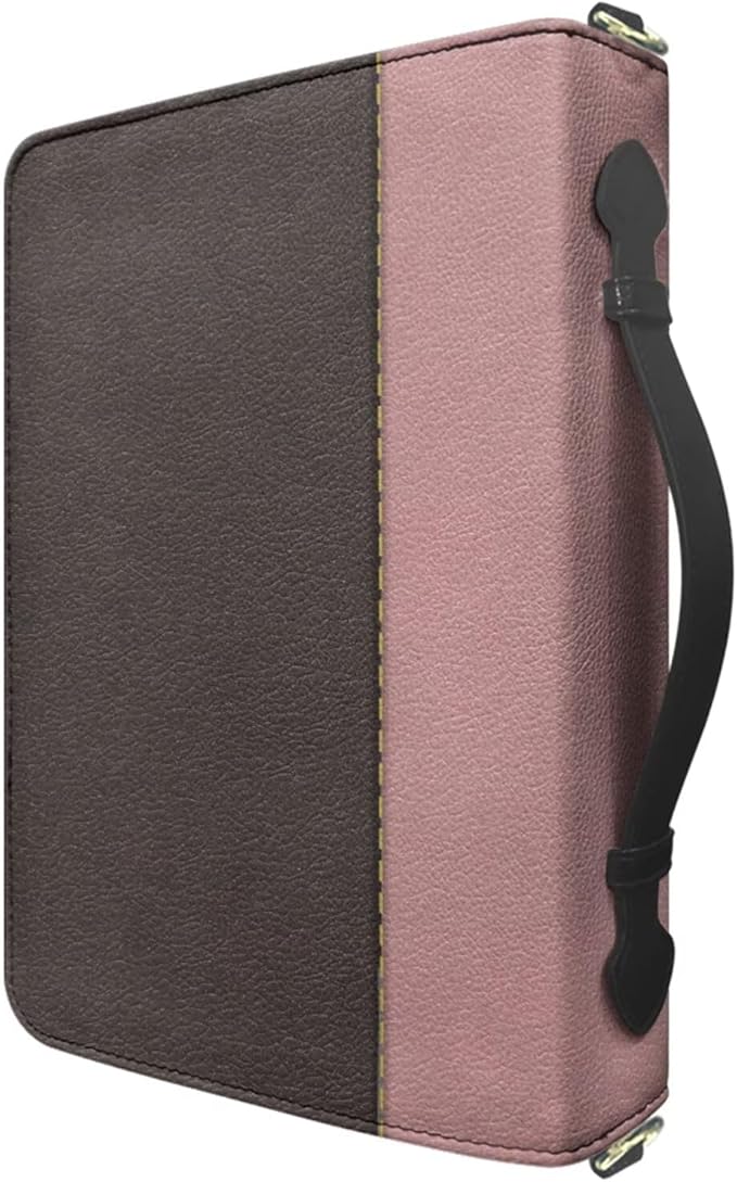 Custom Bible Case with Name, Personalized Bible Cover with Strap and Handle, Lion Print Joshua 1:9 Biblia Holder with Inner Pockets and Pen Loop, Church Bags for Women, 2XL