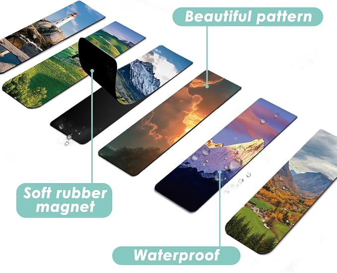 30 Pieces Bookmark, Magnetic Bookmarks for Women, Men, Book Lovers, Bookmarks Bulk for Students Teachers Reading, Natural Landscape Bookmark