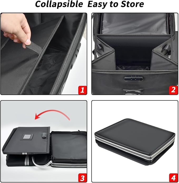 5200°F Upgraded Fireproof Document Box & Fireproof Expanding File Folder, 2 Layer File Cabinet Organizer with Lock,Collapsible Water Resistant Storage for Hanging Letter/Legal Folder Home Office-60L