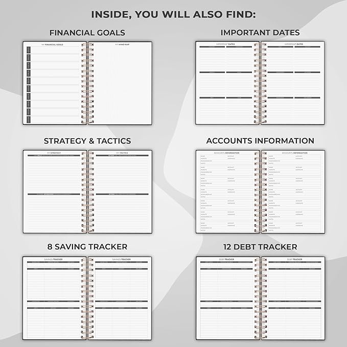 Clever Fox Budget Planner Spiral – Expense Tracker Notebook – Monthly Budgeting Organizer, Finance Logbook & Accounts Book to Control Your Money – Undated Bill Tracker, 6.3x8.4” - Black