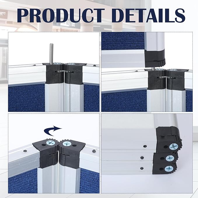 Sherr 3 Panel Trade Show Presentation Board, 72 x 35.3 inches Tri Fold Display Board, Single Sided Tabletop Display, Folding Panel for Trade Show Table Top (Blue)