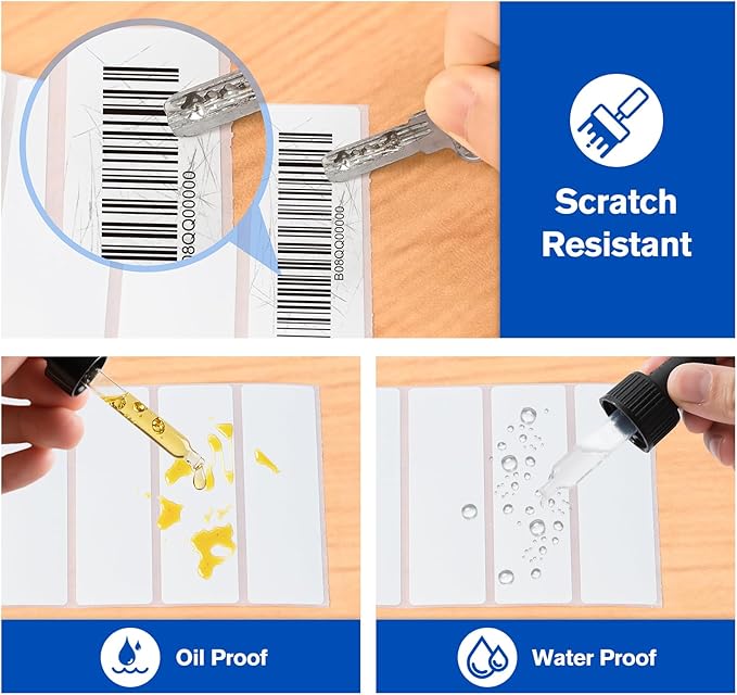 L LIKED 3" x 1" Blank Removable Labels with No Residue, Water and Oil Resistant, Use for Both Home and Office (1 Roll, 1400 Labels)