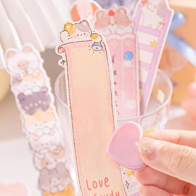 Cute Funny Animal Theme Colorful Bookmarks, 30 PCS (Cat & Dog Business)