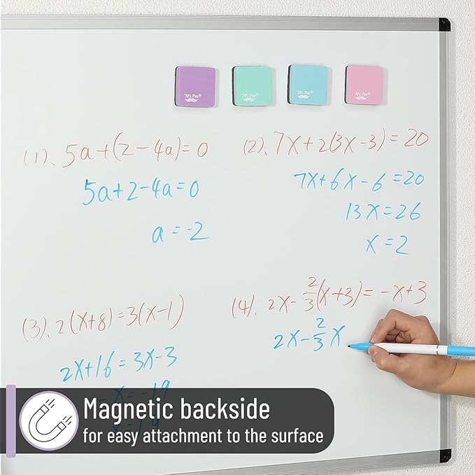Mr. Pen- Mini Magnetic Dry Erase Erasers, 2" x 2", 24 Pack, Colorful Small Magnetic Whiteboard Dry Erase Erasers Bulk for Kids, Teachers, Students and Classroom Supplies