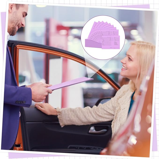 Watersay 120 Pcs 9 x 12 In Vehicle Dealer Jackets for Car Sales 32lb Colored Printed Deal Envelopes Dealership Supplies File Jackets Automotive Folders for Car Dealerships (Classic,Purple)