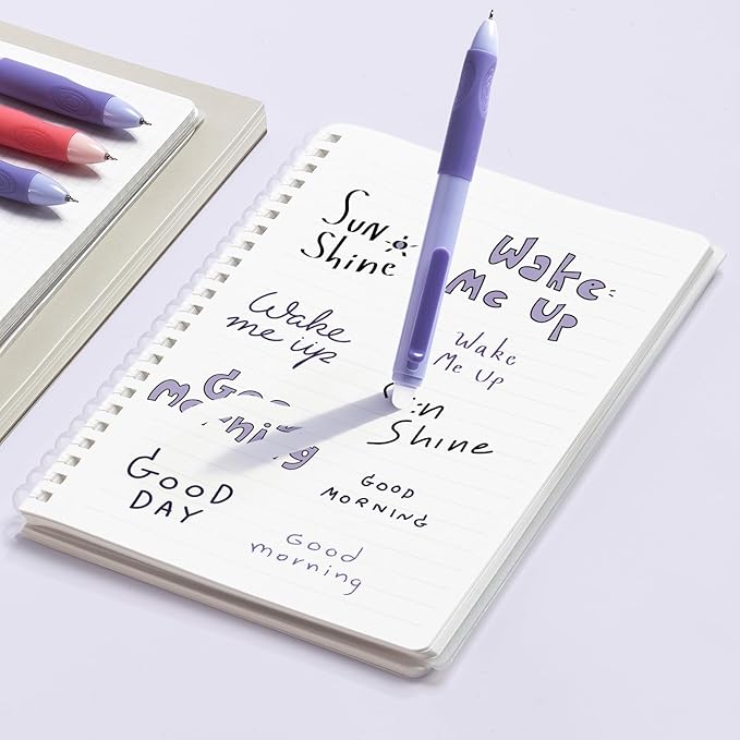 M&G Erasable Pens, 4 Pcs Fine Point 0.5mm Black Ink Erasable Gel Pens with Comfort Grip and Cap, Make Mistakes Disappear for Drawing Writing Planner and Crossword Puzzles