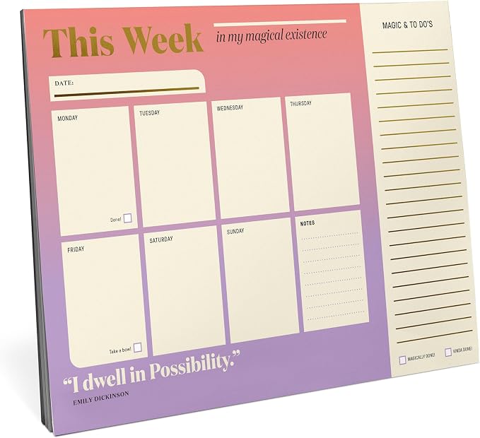 Knock Knock This Week In My Magical Existence: Inner-Truth Weekly Desktop Pad & Undated Planner for Weekly Productivity, 11 x 8.5-Inches