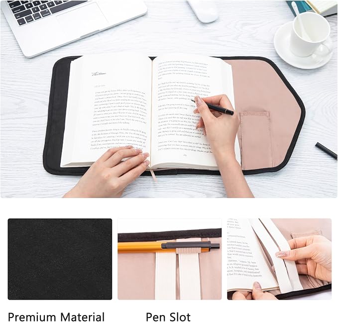 Reusable Adjustable Book Cover with Strong Magnetic Closure – Soft Protective Book Sleeve for Paperback & Hardcover, Fits Up to 9.5” x 6.5” x 2” Books – Flexible, Washable & Reusable Book Protector