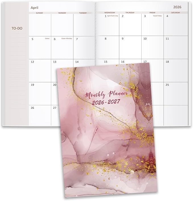 2026-2027 Monthly Planner - 15 Months Calendar from April 2026 - June 2027, Monthly Planner 2026-2027 Easy to Organize Your Daily Life, 7" x 10", Pink