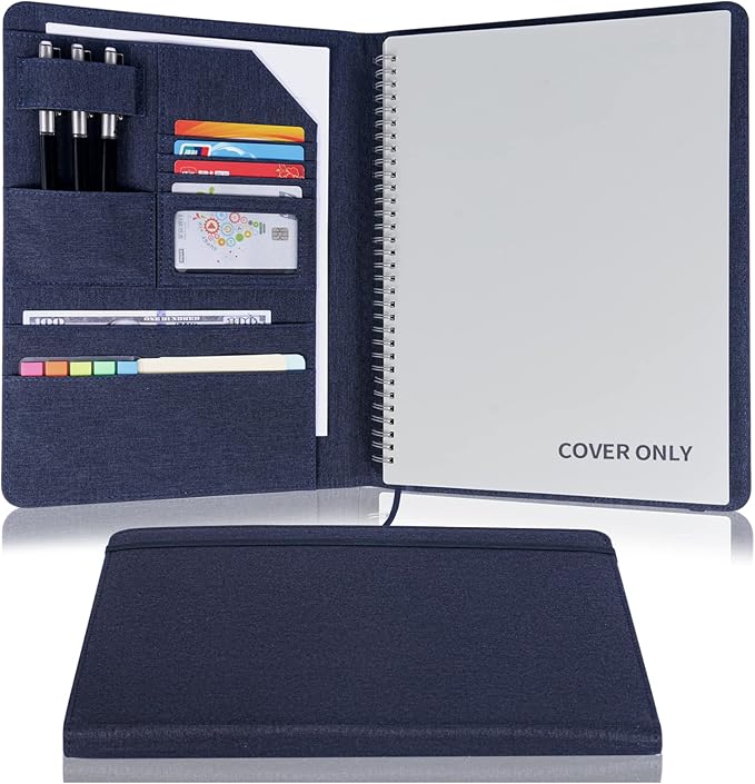 Folio Planner Cover for Rocketbook Smart Notebook– Waterproof Portfolio Organizer Fits A4/Letter Size (8.5x11 Inch), Professional Academic & Office Use (Blue)