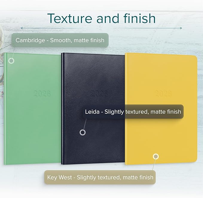 Harbor Large Weekly Monthly Planner 2025-2026, Calendar Planner & Notebook - Durable Faux Leather, 192 Pages, Softcover & Book Bound - Cambridge Orchid Flower - 8x5.5"