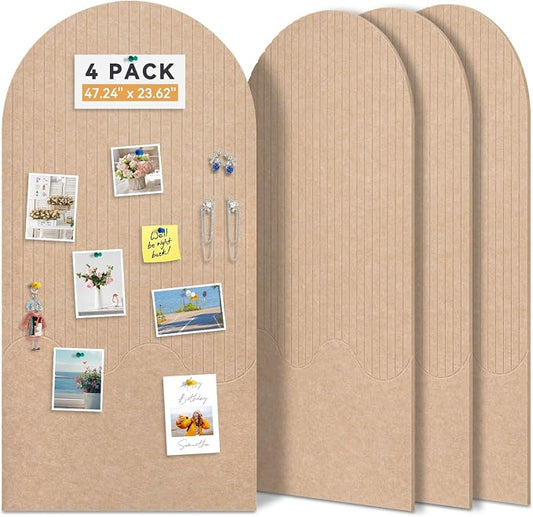 Large Felt Bulletin Board with Self-Adhesive Tape, 96"x48", Cork Board Alternative for Wall, 4-Pack Pin Board Picture Board for Home Office Studio Decor, Includes 120 Pushpins