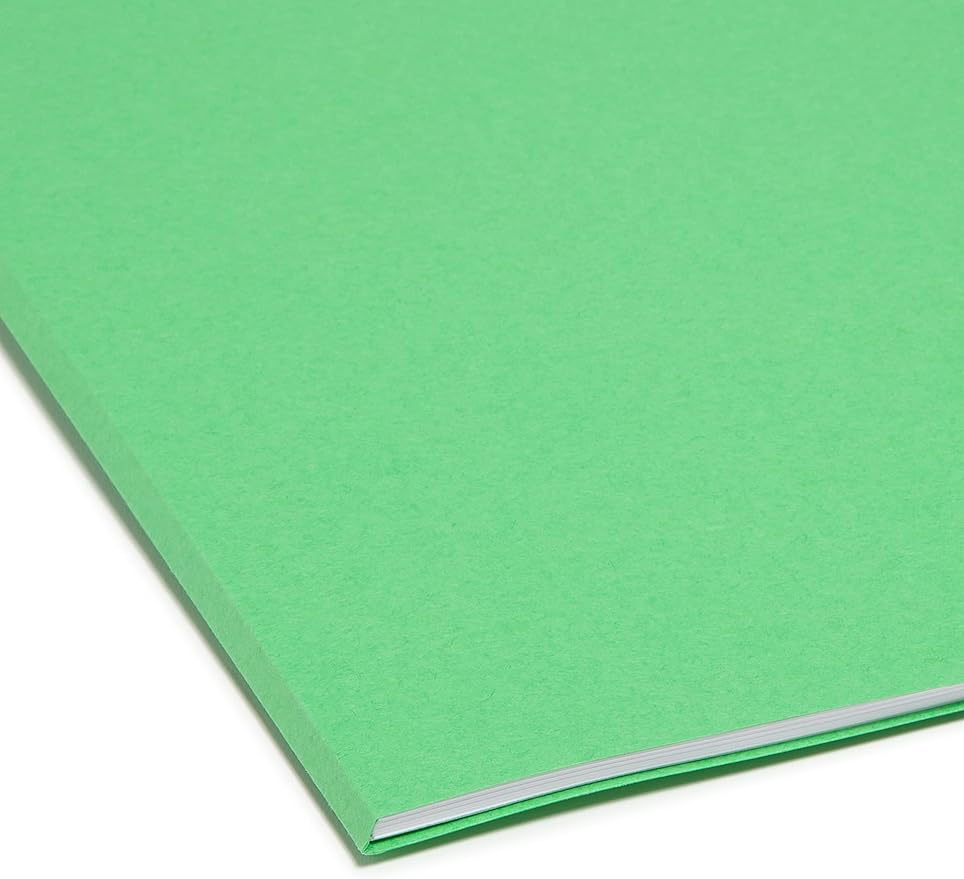 Smead File Folder, Reinforced Straight-Cut Tab, Legal Size, Green, 100 per Box (17110)