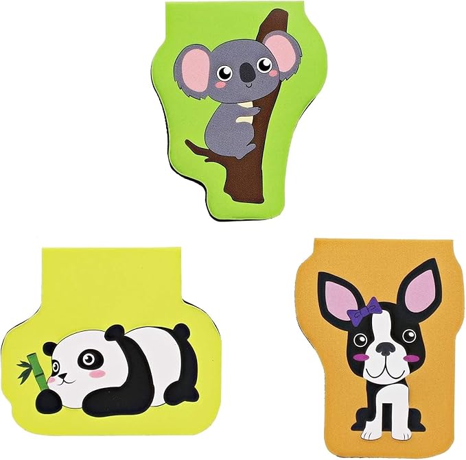 Bookmarks for Kids - 50-Pack Mini Animal Magnetic Bookmarks - 10 Designs, 1.7 x 1.7 in, Multicolor - Clip Markers for Reading & Classroom Essentials