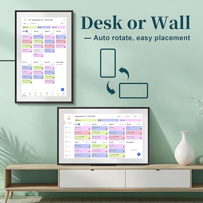 BQQJDD 21.5 Inch Digital Calendar Wall Touchscreen, Smart Chore Chart+Monthly and Weekly Planner, 1920 * 1080 Pixels Electronic Calendar, Gifts for Women Men, Gifts for Mom