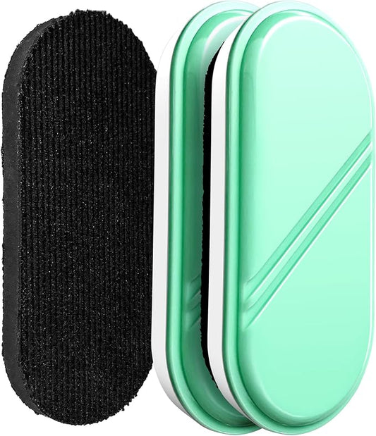 Dry Erase Eraser, Detachable Magnetic White Board Erasers - 2 Pack,Glass Board Glass Whiteboard Eraser for Office and School Supplies (Green)