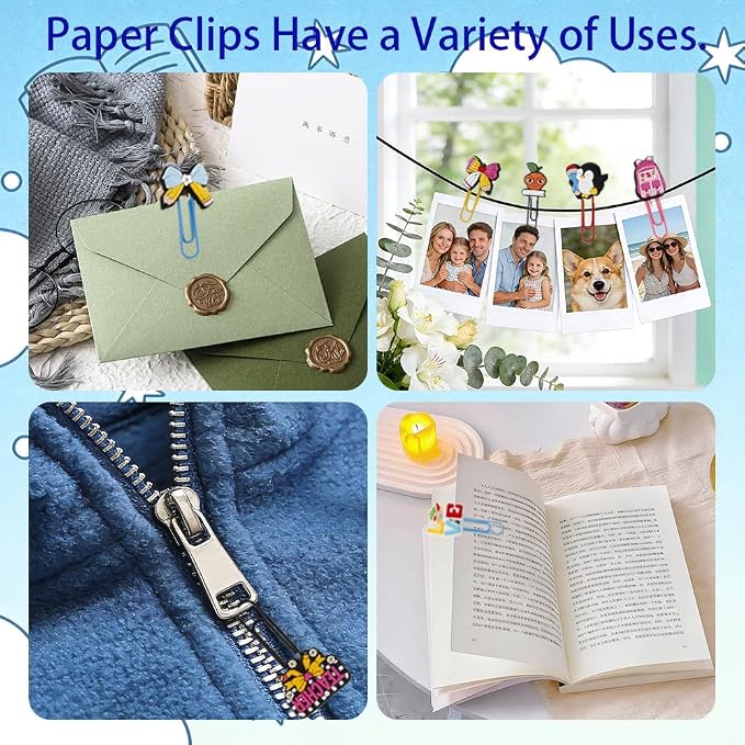 Teachers Paper Clips 24PCS Cute Paper Clips Stationery Supplies for Teacher Gifts End of Year Teacher Gifts Thank You Teachers Gift Office Supplies Fancy Bookmarks