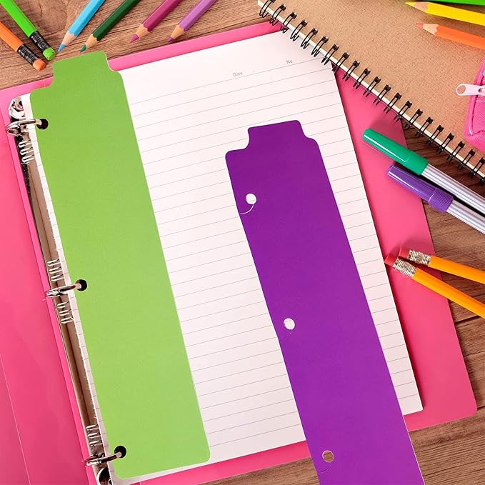 8.5x2.4 inches Spiral Snap in Bookmark,Dividers for 3 Ring Binders,Page Protectors Notebooks Dividers Place Marker for Binders (5)