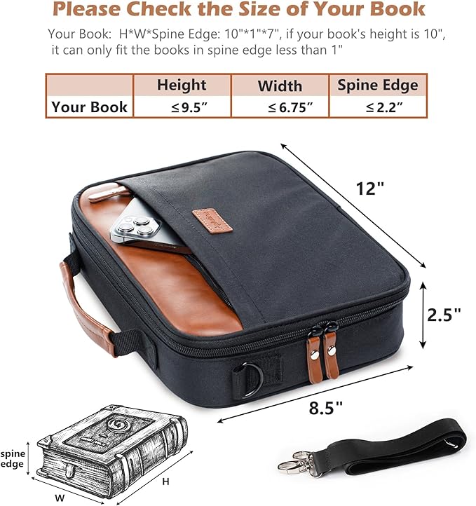 Aplufine Bible Cover for Men-Bible Case for Women-Medium Bible Bags and Totes-Large Bible Carrying Case-Bible Carrier with Shoulder Strap,Detachable Pen Loops for Bible Accessories,Gift Men Women