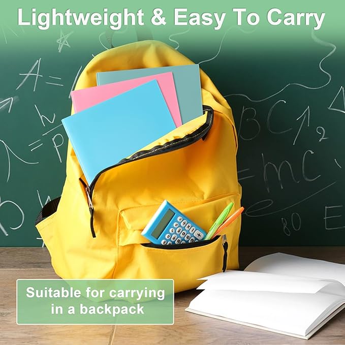 Aegero Folders with Pockets and Prong with Fasteners (6 Pack,Light Elegant Color),Durable Plastic Pocket Folders with Prongs,Tear Resistant,2 Pocket 3 Prong Folders for Schoolwork & Office,Letter Size