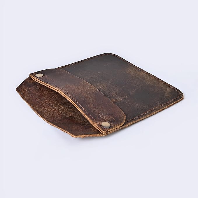 Large Pocket Protector Genuine Buffalo Leather Pen Holder Pouch Organizer for Shirts, Lab Coats, Pants - Multi-Purpose - Holds Pens, Pencils, tools and Notes for School, Office