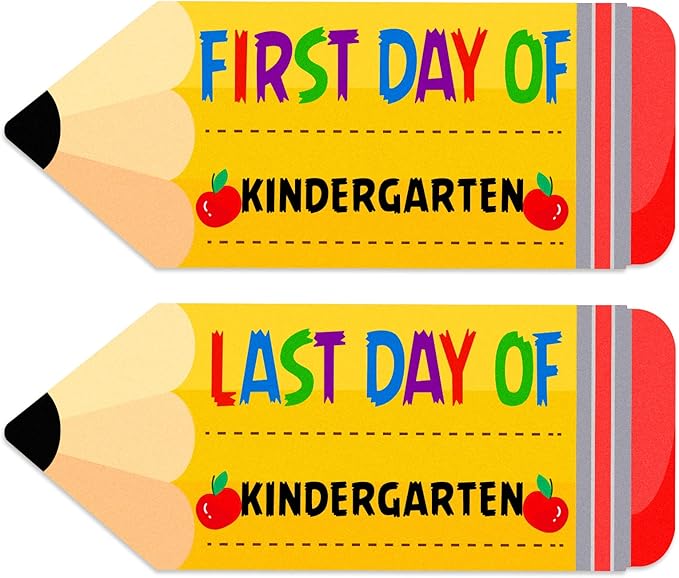 WaaHome First and Last Day of School Chalkboard Sign - 5.5"x13.7" Double Sided Back to School Sign Supplies for Kids Girls Boys, First Day of Kindergarten Preschool 1st Grade Signs