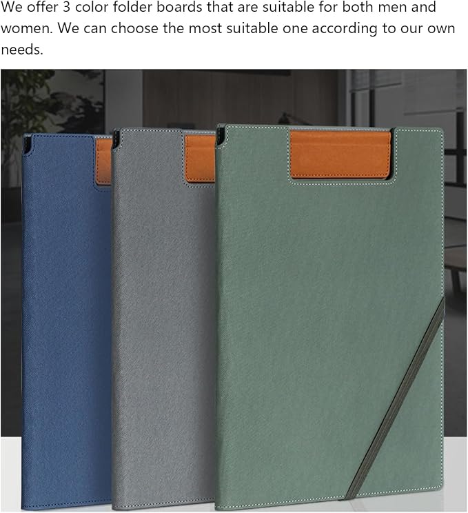 A4 Leather Padfolio Clipboard Folder, Leather Portfolio for Men and Women, Business Portfolio Binder, Business Card Holder Reciept Pocket A4 File& Document Sleeve, Notepad Clipboard